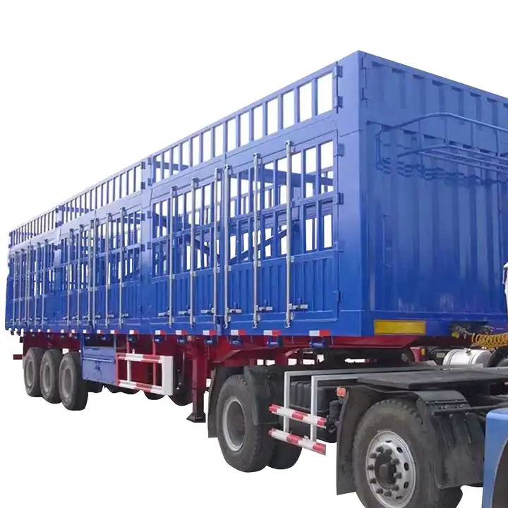 second-hand stake fence bestiame camion livestock semi trailer for animals transport